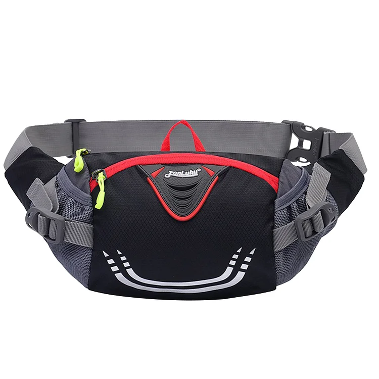 Nylon Phone Belt Bags Elastic Running Waistpack for Outdoor Sport (Black)