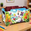 5D DIY Diamond Painting Kunst dekorative Aufbewahrungsbox Holz Lagerung Clutch (Katze)