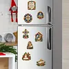 10PCS DIY Pearl Diamond Painting Christmas Fridge Magnets, Sparkling Rhinestone Refrigerator Magnet Craft Kit for Home Decor & Gifts
