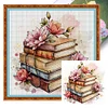 (Multi-Style) Flowers And Books-11CT Stamped Cross Stitch 40*40cm/15.75*15.75in