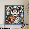 Glass Painting-Owl-11CT Stamped Cross Stitch 40*40cm/15.75*15.75in tapestrymarket