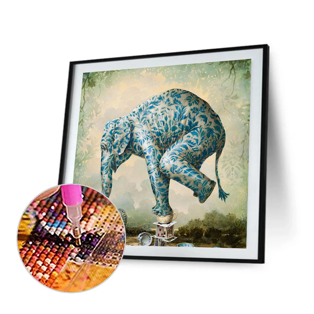 Full Round Diamond Painting 40*40cm - Elephant