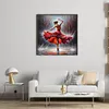 Red Dress Girl-11CT Stamped Cross Stitch 45*45cm/17.72*17.72in tapestrymarket