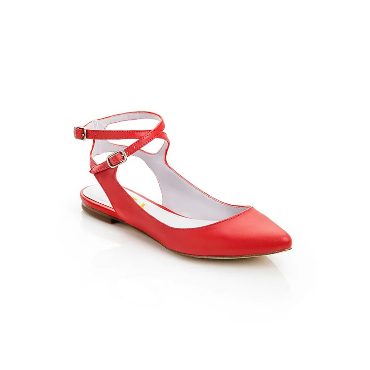 Red t hot sale strap flats