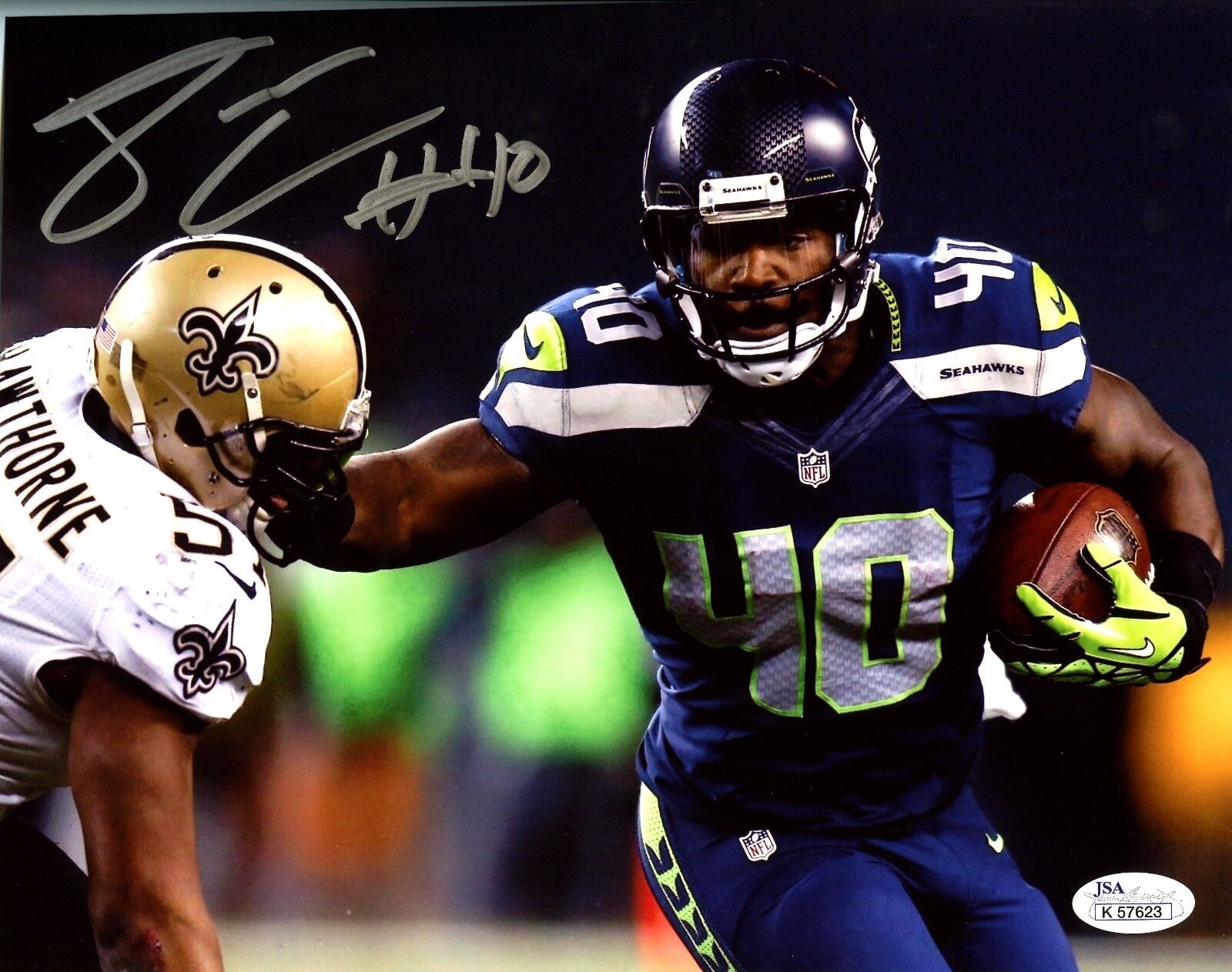 JSA Derrick Coleman 8x10 Autographed Signed AUTO Seahawks SB 48 Champion Photo Poster painting D