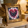 Fille de danse en forme de c&oelig;ur de rose noire sp&eacute;ciale en forme de 5D bricolage partiel en diamant pour adultes d&eacute;butants d&eacute;coration int&eacute;rieure peintures de diamants 30x30cm
