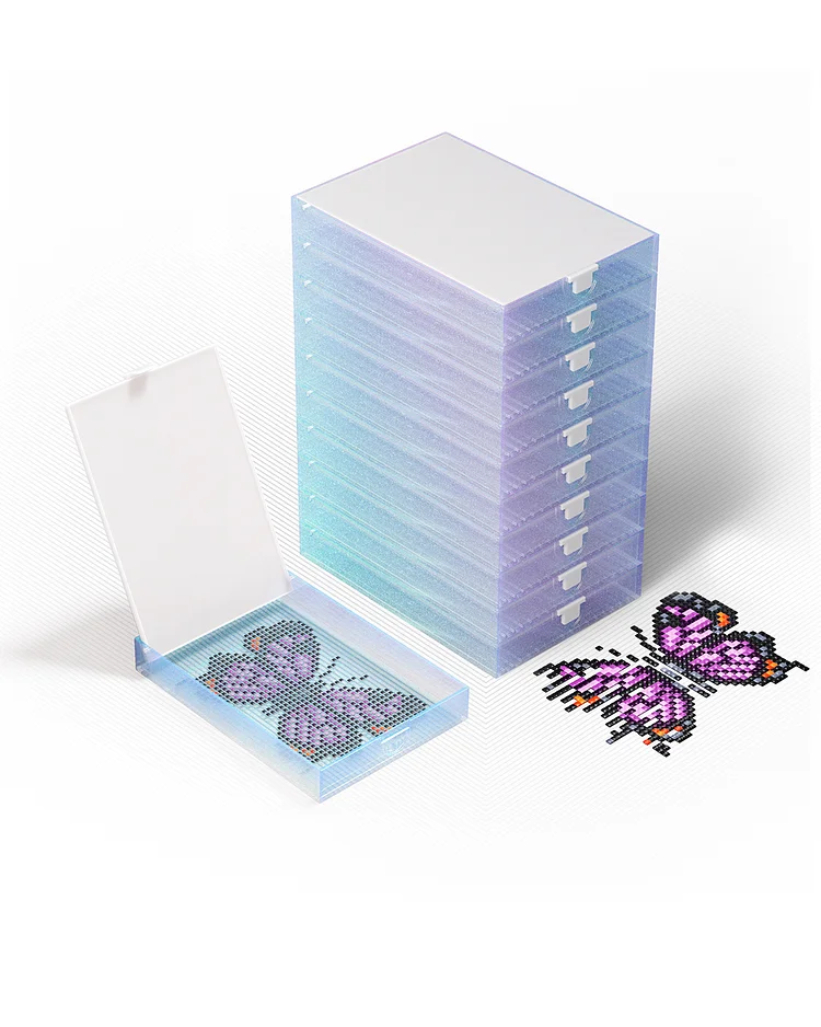 trabricks 小　大 Cateared Trabricks Galaxy Series, Stackable Diamond Art Trays with