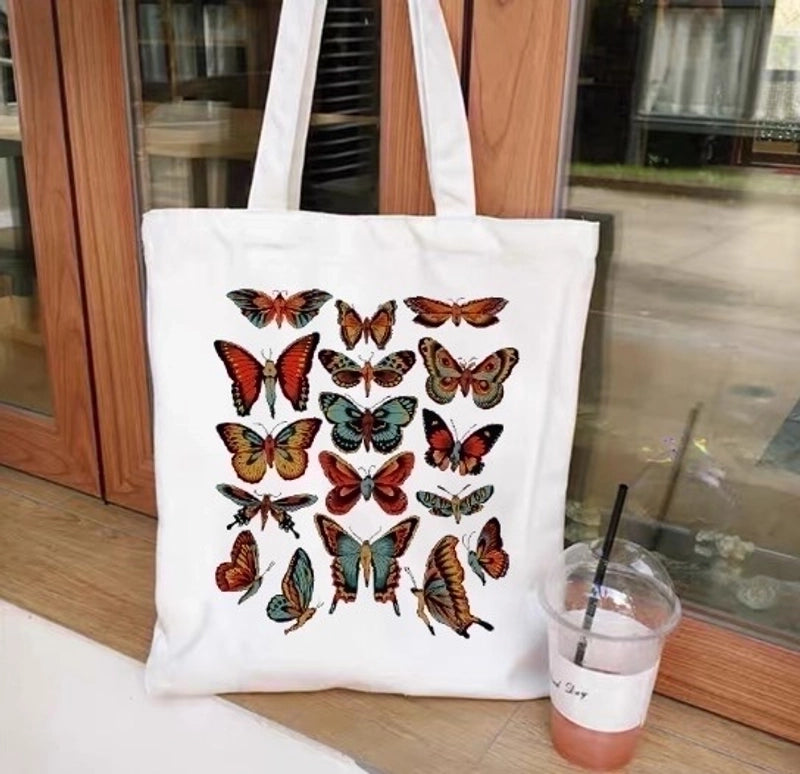 Women’s Minimalist Artistic Animal Mushroom Butterfly Shopping Bags