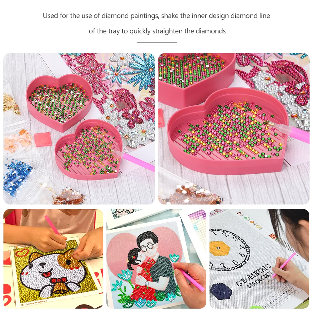 Diamond Painting Tray Heart-shaped Rhinestone Drill Plate