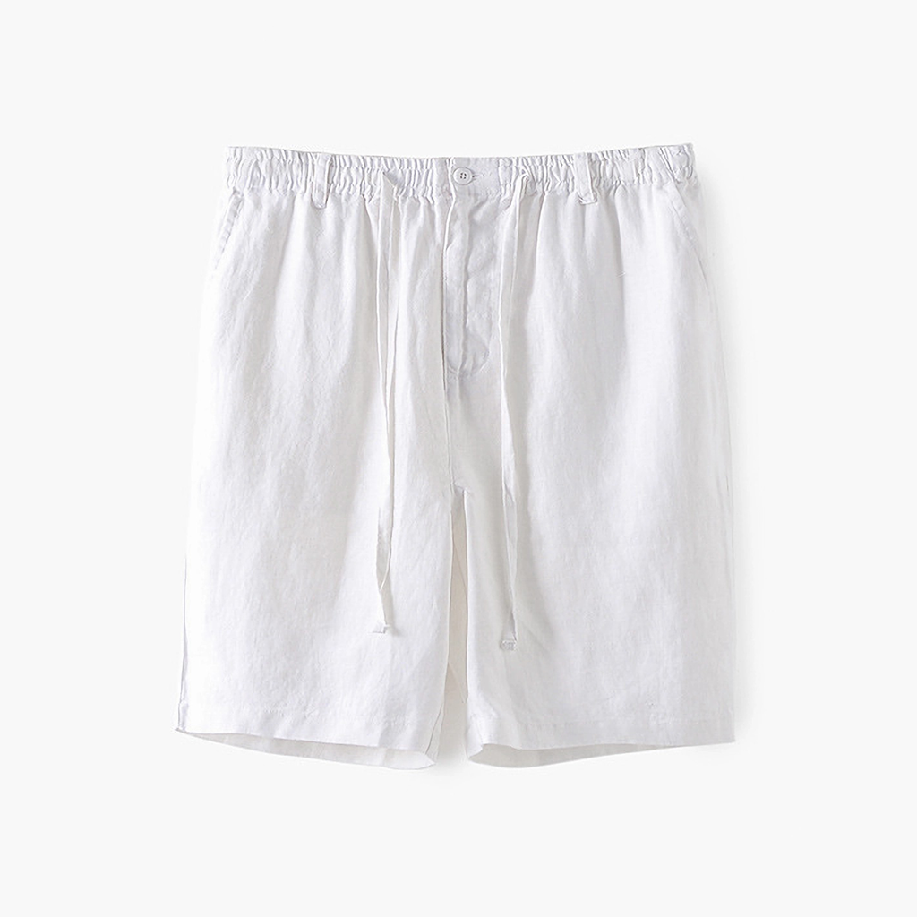 100% European Linen Men's Casual Shorts Beach Pants REAL SILK LIFE