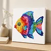 DIY Pre-Framed Fish Button Art Canvas Kit