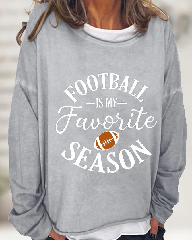 Women's Football Is My Favorite Season Casual Long-Sleeve T-Shirt