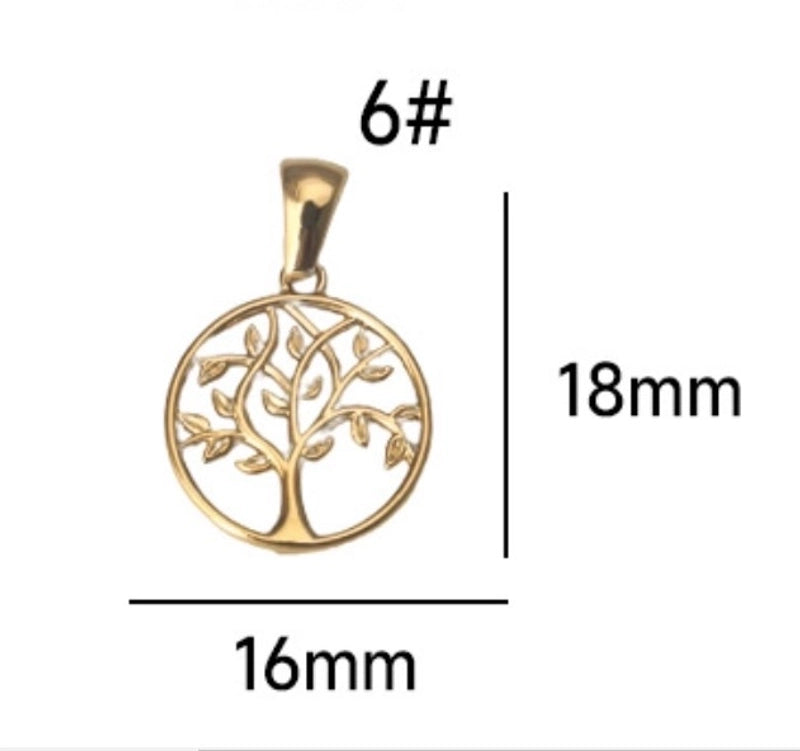1 Piece Titanium Steel Sun Devil’s Eye Life Tree Pendant