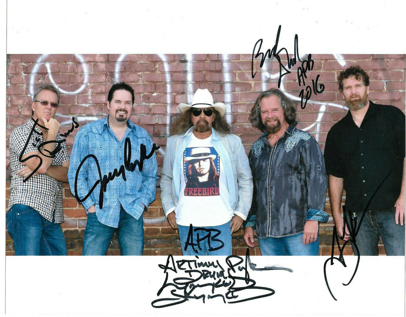 Artimus Pyle Band Authentic Group Signed 8x10 Photo Poster painting Autographed, Lynyrd Skynyrd