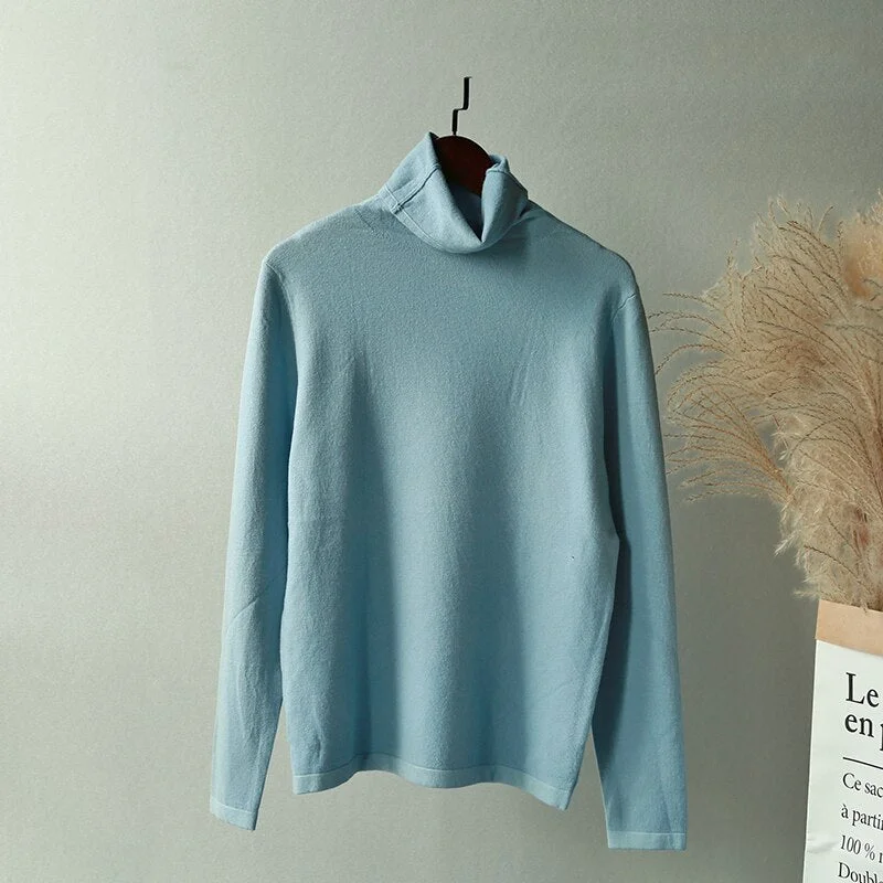 Lizkova Turtleneck Soft Sweater Women 7 colors Long Sleeve Knitted Pullovers 2020 Ladies Casual Warm Tops