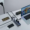 USB Hub, Aluminum 10-Port USB 3.0 Hub With 10 USB 3.0 Data Transfer Ports, USB Splitter With Individual Switch And 60W (12V/5A) Power Adapter