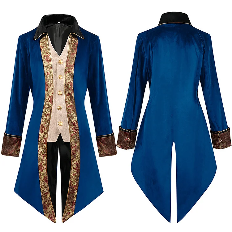 Adult Men Medieval Steampunk  Frock Coat Vintage Gothic Jacket Outfits Costume Carnival Party Suit