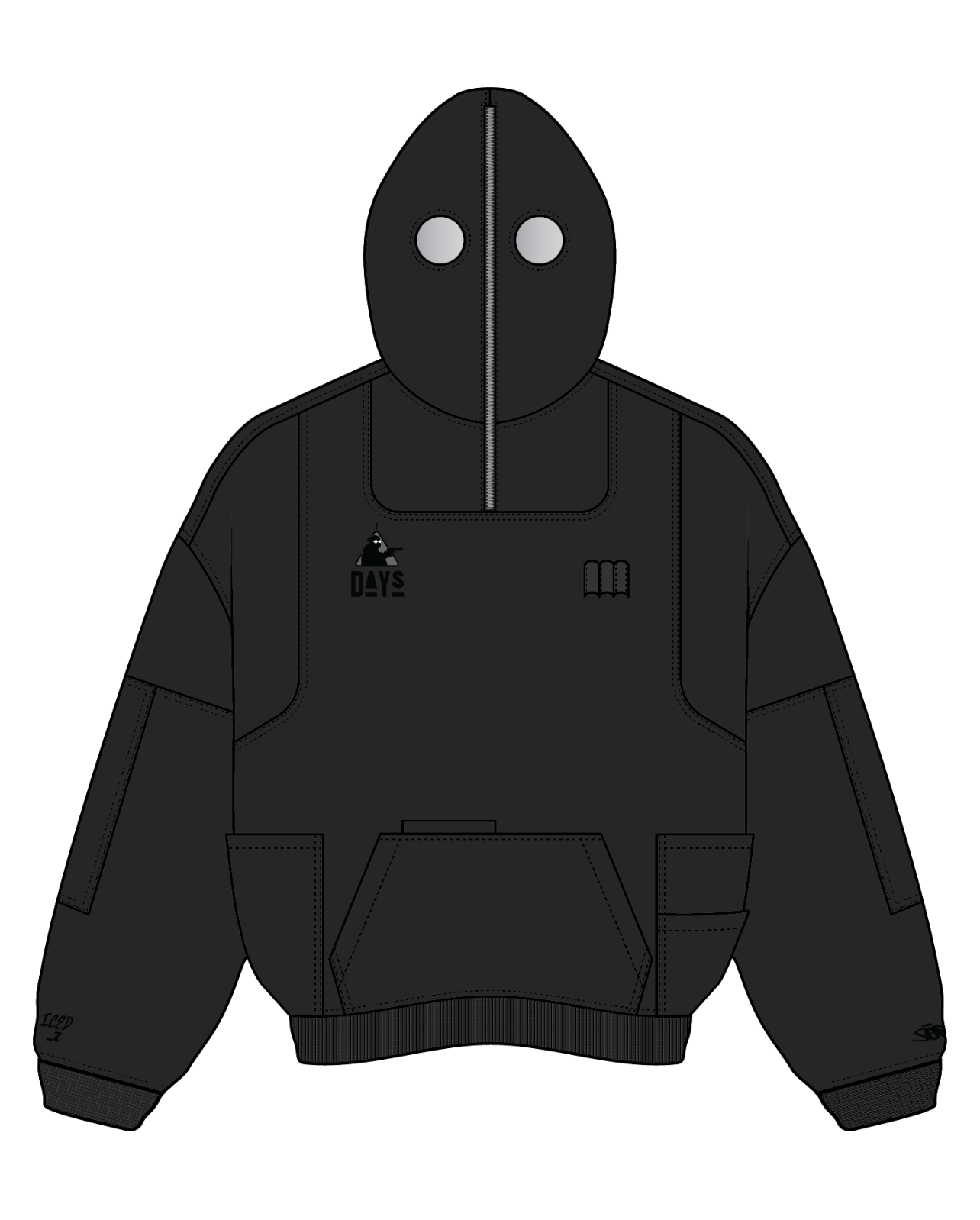 "DAYS" Hoodie Black