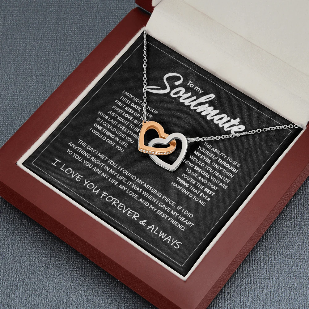 To My Soulmate - Interlocking Heart Necklace