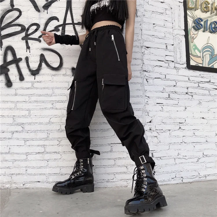 High Waist Cargo Pants With Pockets