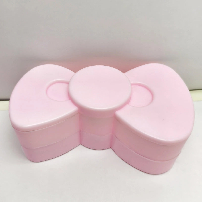 Elegant Lady Minimalist Solid Color Bow Knot PP Plastic Storage Box Makeup Organizers