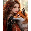Girl And Fox - 11CT Stamped Cross Stitch - 40*50cm