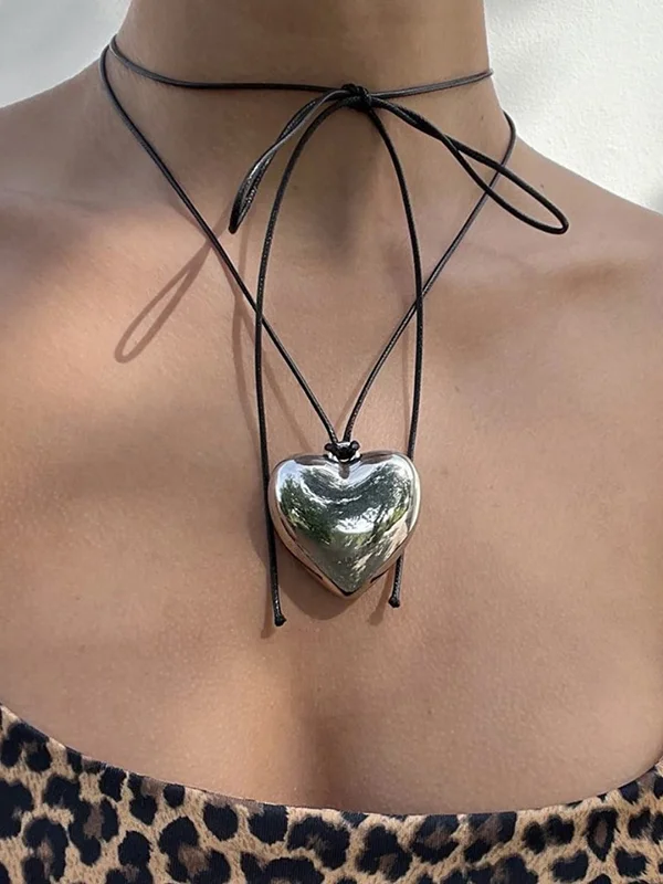 Tied Heart Shape Necklaces Accessories