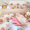 Cute Cartoon Bear Large Capacity Beige Canvas Storage Bag for Pens Student Stationery Organizing