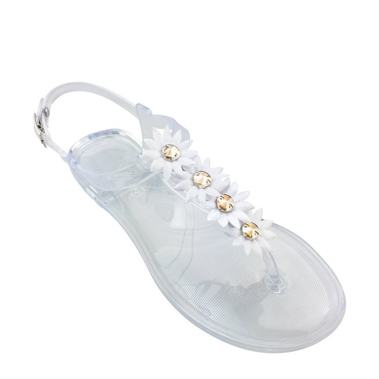 Clear Shoes Ladies Buckle PVC Jelly Shoes Outdoor Beach Vacation Sandals 2022 New Simple Trendy Flat Shoes Women Chaussure Femme - Shop Trendy Women's Fashion | TeeYours