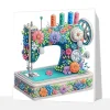 (Pre-Framed)Sewing Mechine-Special Shape Diamond Painting Kit(25x25cm)