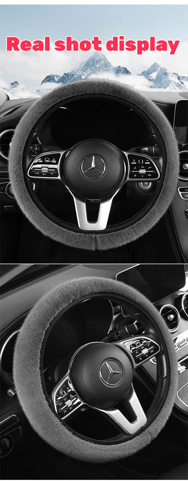 🔥Hot Selling🔥Fashionable plush elastic steering wheel cover
