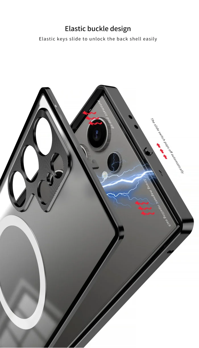 Samsung S25U Metal Magnetic Half-cover Anti-fall Protective Cover