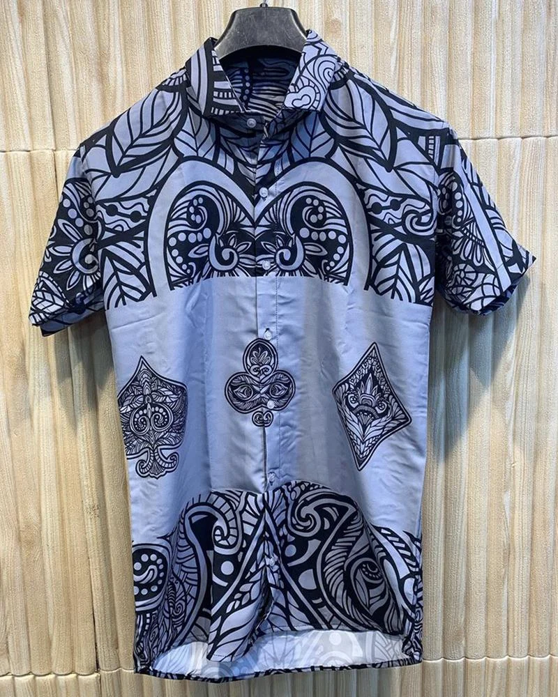 Men Poker Pattern Casual Shirts