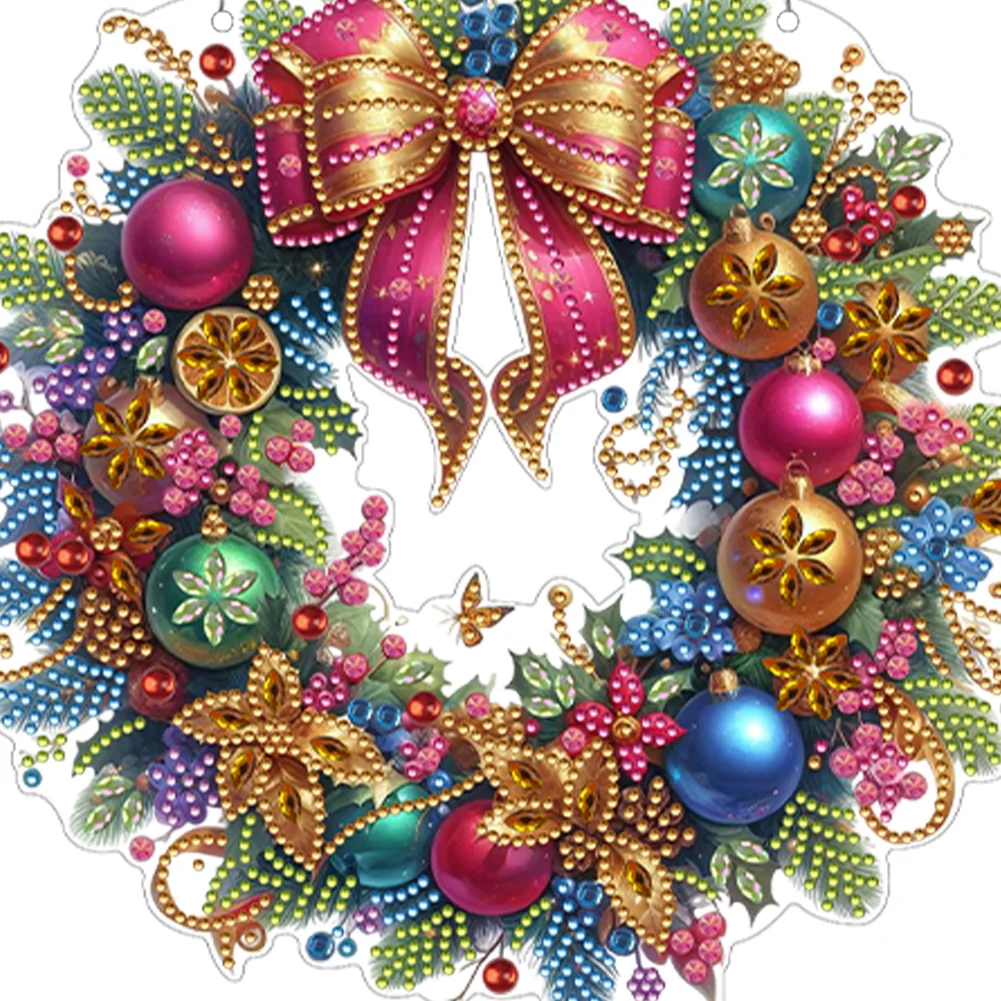 DIY Christmas Acrylic Special Shaped Diamond Art Painting Garland Spot Drill Garland