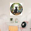 Black Cat In Garden-11CT Stamped Cross Stitch 37*37cm/14.57*14.57in