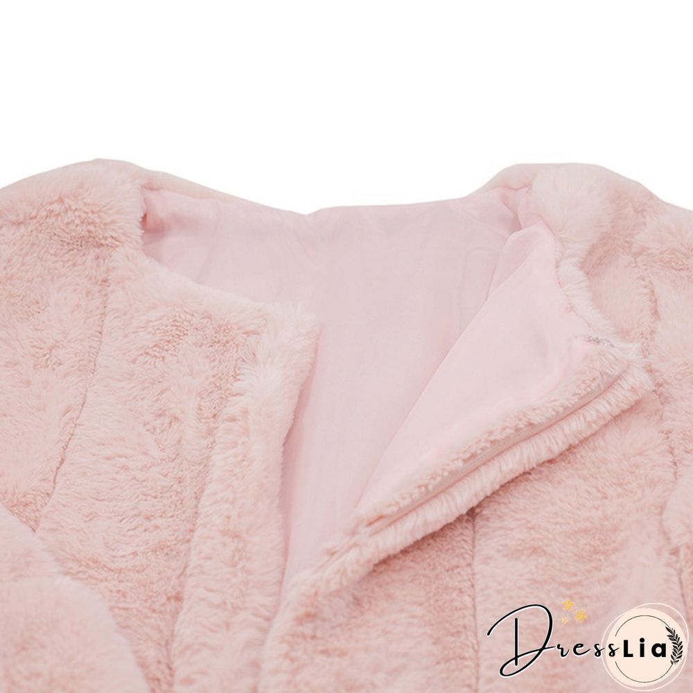 Women Winter Top Fashion Faux Fur Coat Elegant Thick Warm Outerwear Fake Fur Ladies Jacket Coat