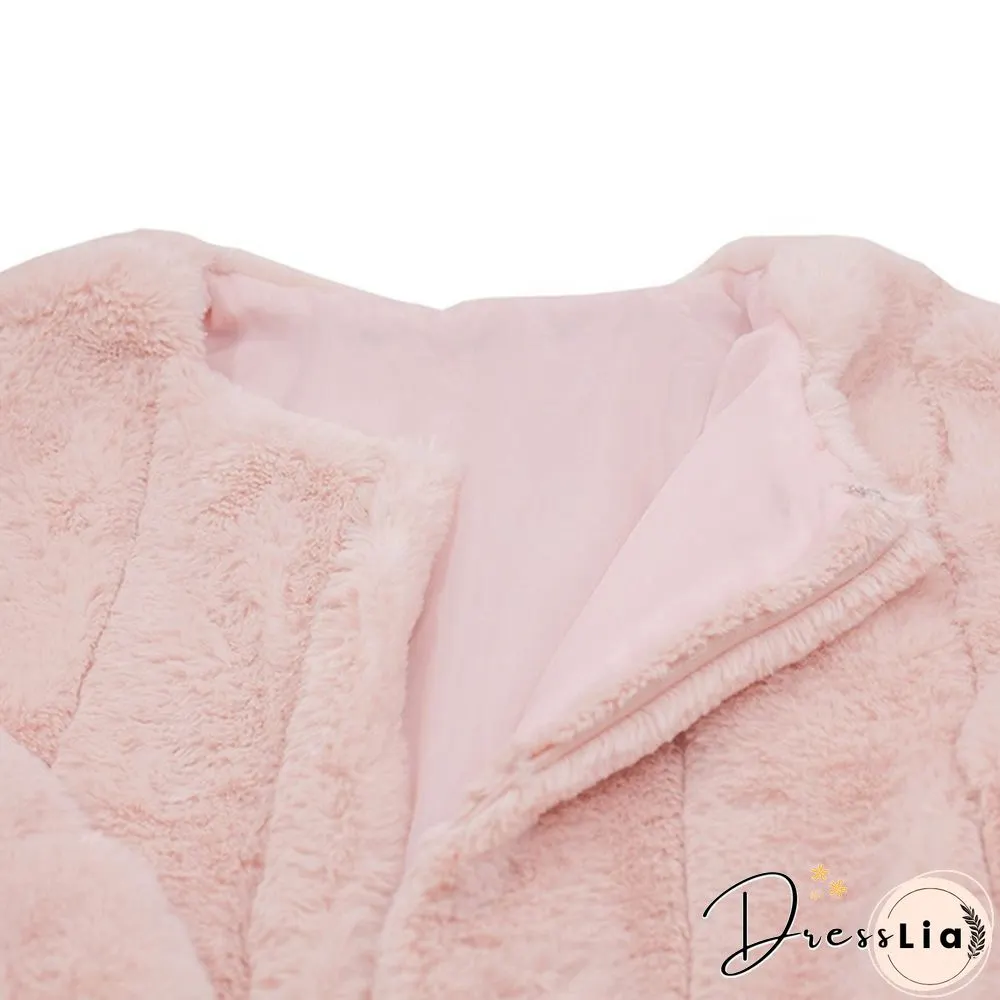 Women Winter Top Fashion Faux Fur Coat Elegant Thick Warm Outerwear Fake Fur Ladies Jacket Coat
