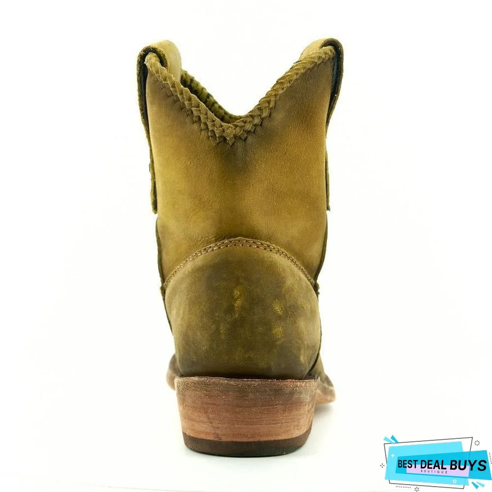 Chunky Heel Women Ankle Martin Boots