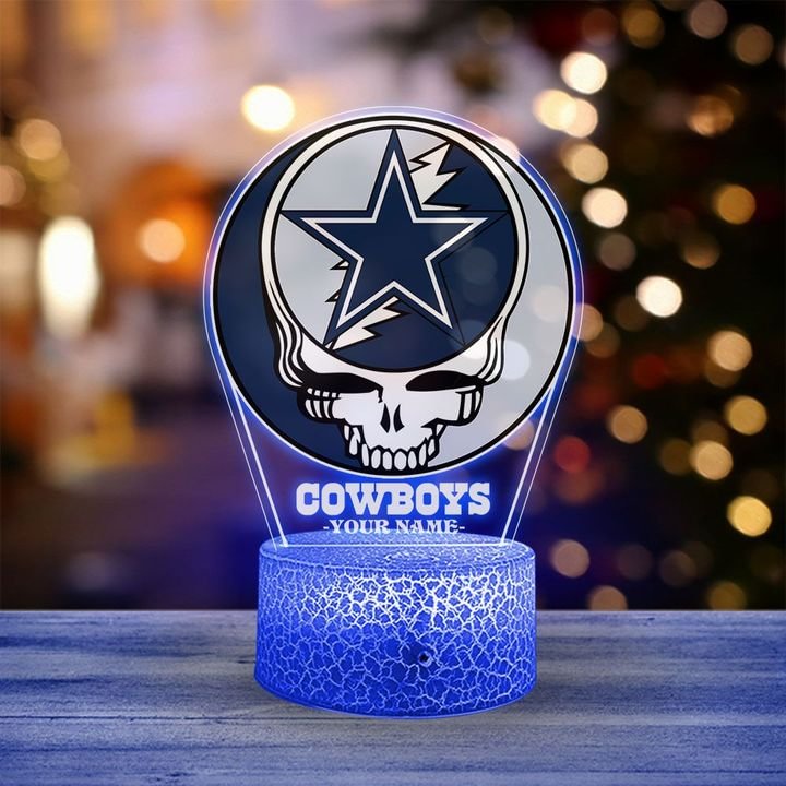 Dallas Cowboys Grateful Dead Custom Name LED Football Sports Fan Lamp