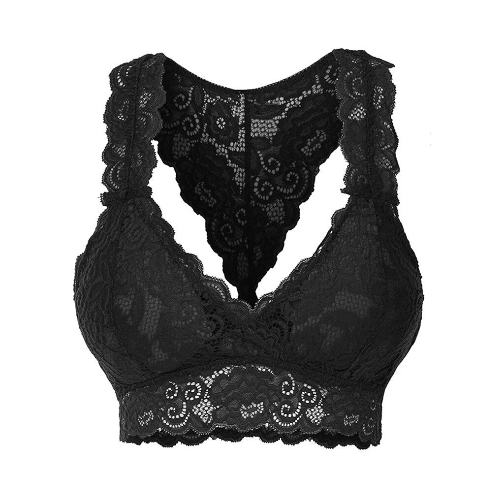 3XL Plus Size Lingerie Lace Solid Color Cross Side Buckle Without Rims Gathered Sports Underwear Sleep Bra Lingerie 2021 New