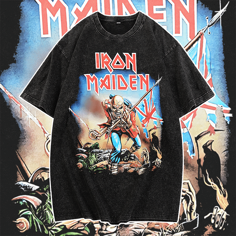 Davidhawaii100% Cotton Casual Retro Street Trend Rock Poster Double-Sided T-Shirt - 100% Cotton