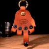 High-Fat Genuine Leather Top Layer Cowhide Brass Hardware Handmade Palm Keychain Bag Pendant Personality