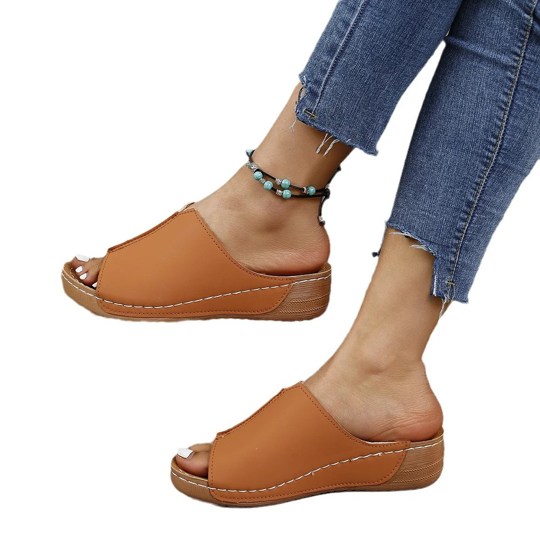 Breakj Breakj Spring And Summer New Cool Drag Women Wear Women's Shoes Comfortable Slope And Thick-Bottomed Slippers Women