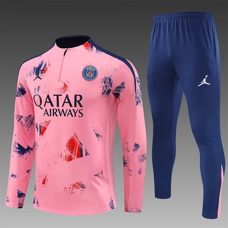 2024-25 Paris Jordan Pink Half-Draw Training Jersey