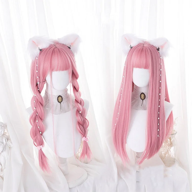 Cute Pink Long Straight Wig SP17830