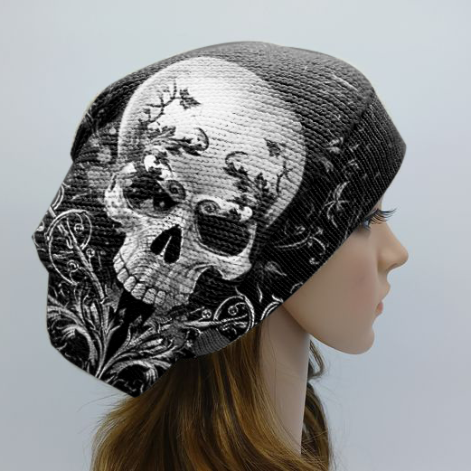 Punk skull warm hat