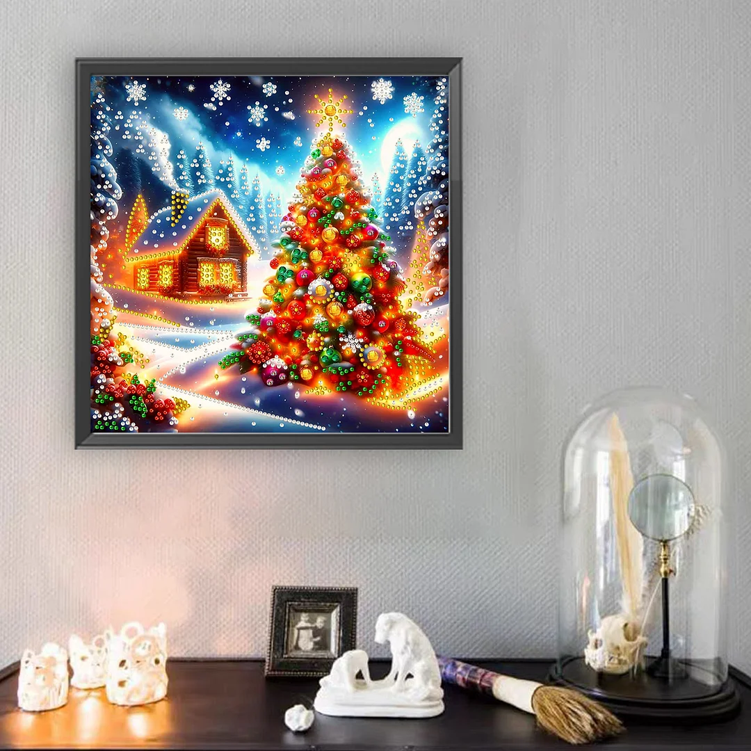 Christmas House - Diamond Painting - Partial Special Shaped Drill(Canvas|30*30cm)