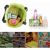 Collapsible Trolley Bags Folding Shopping Bag 2 in 1 Shopping Cart with Wheels Resuable Grocery Bag Heavy-Duty Capacity Bag for Women Home Supermarket