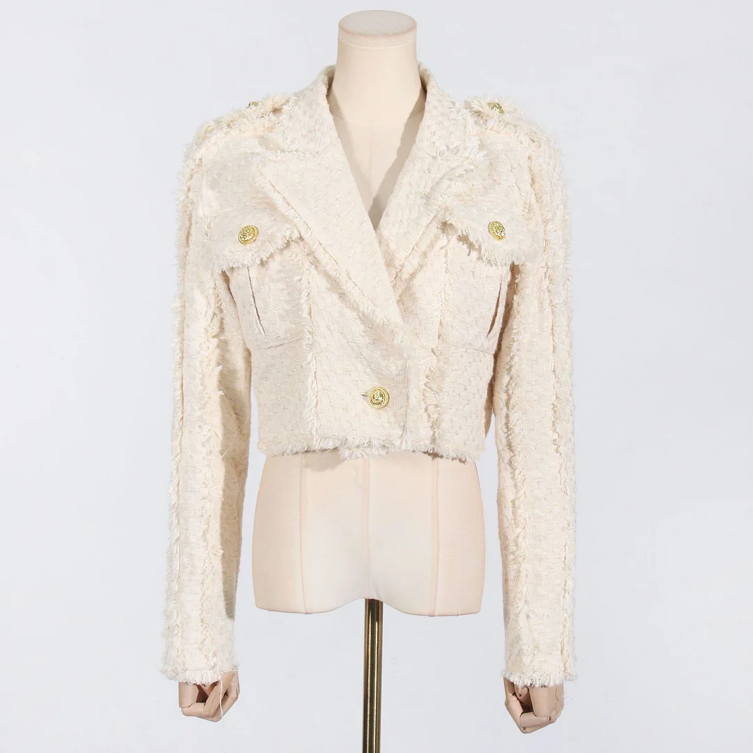 Woherb Woherb Temperament Socialite Wind Two Sets Of 2024 Spring / Summer New Fashion Short Jacket Tassel Edge Skirt Suit Female-Outfit Ideas