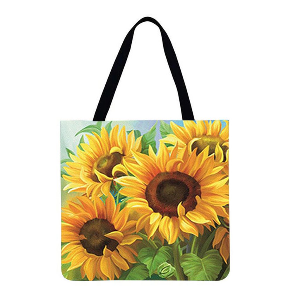 Linen Tote Bag-Sunflower